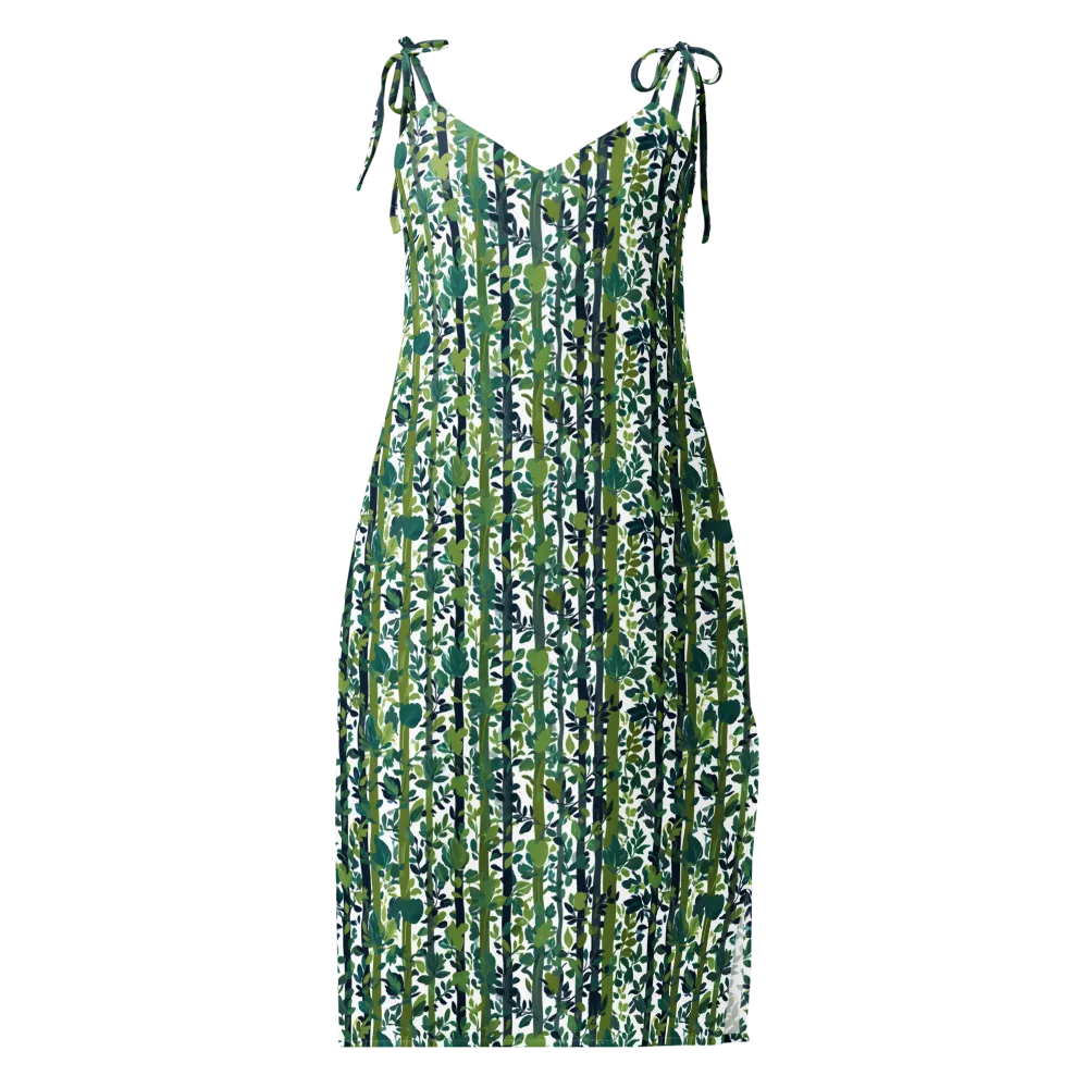 Bamboo Canopy on Slip Dress — Front