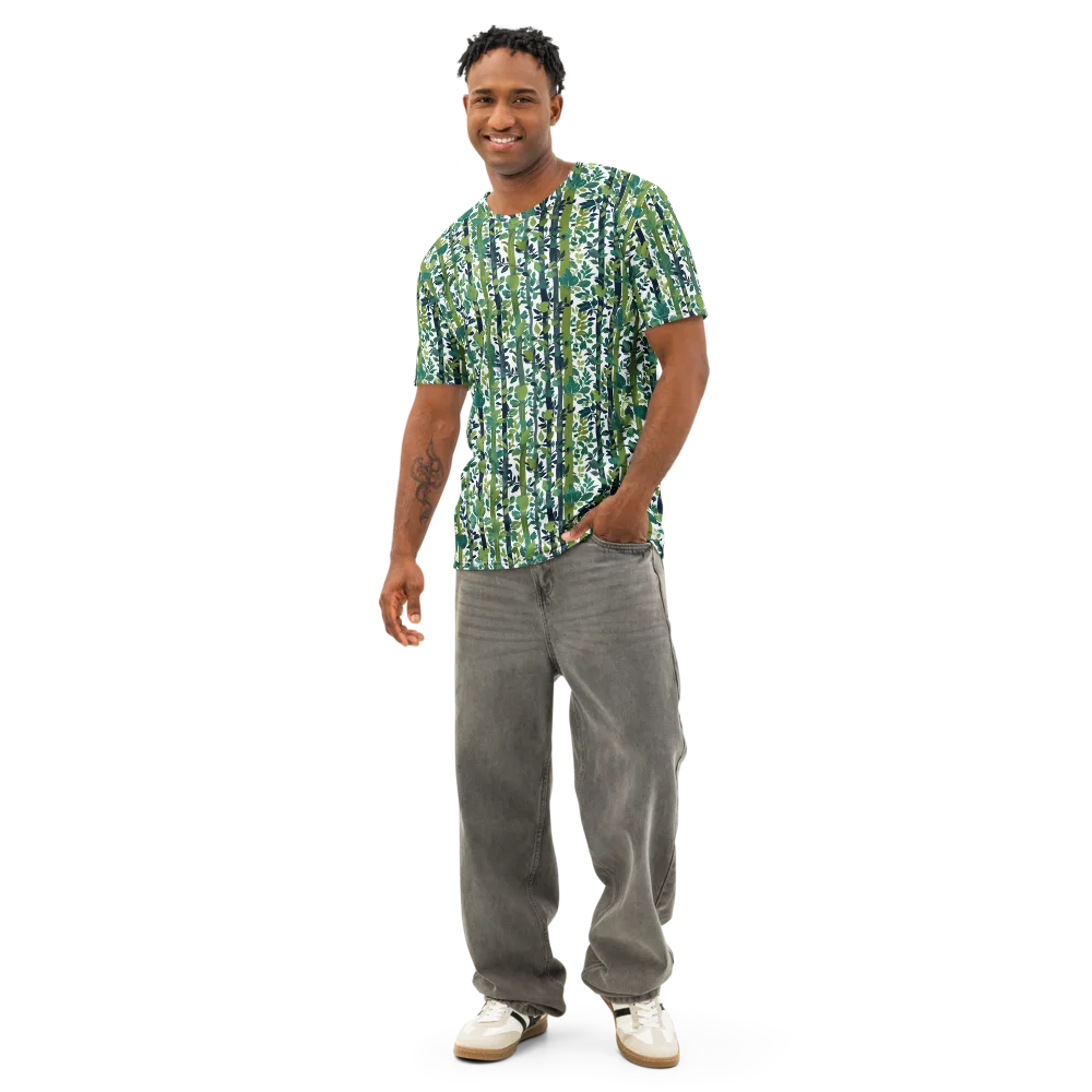 Bamboo Canopy on Men's Cotton Crew Neck T-Shirt — Front