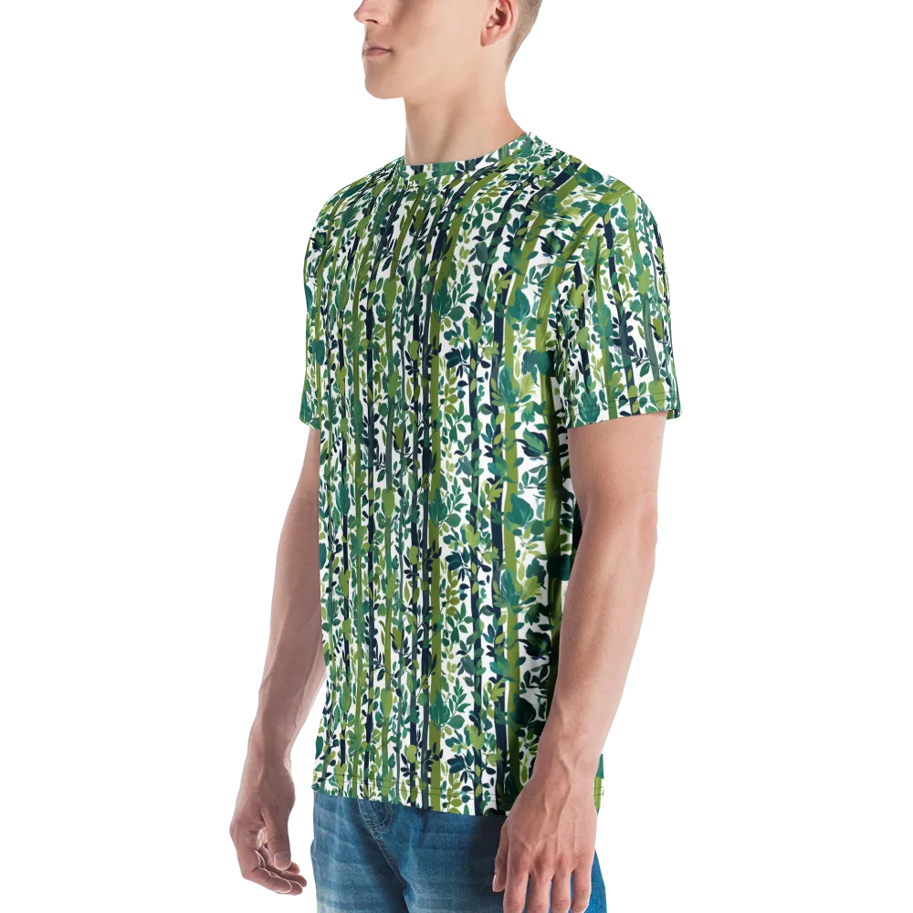 Bamboo Canopy on Men's Crew Neck T-Shirt — Left