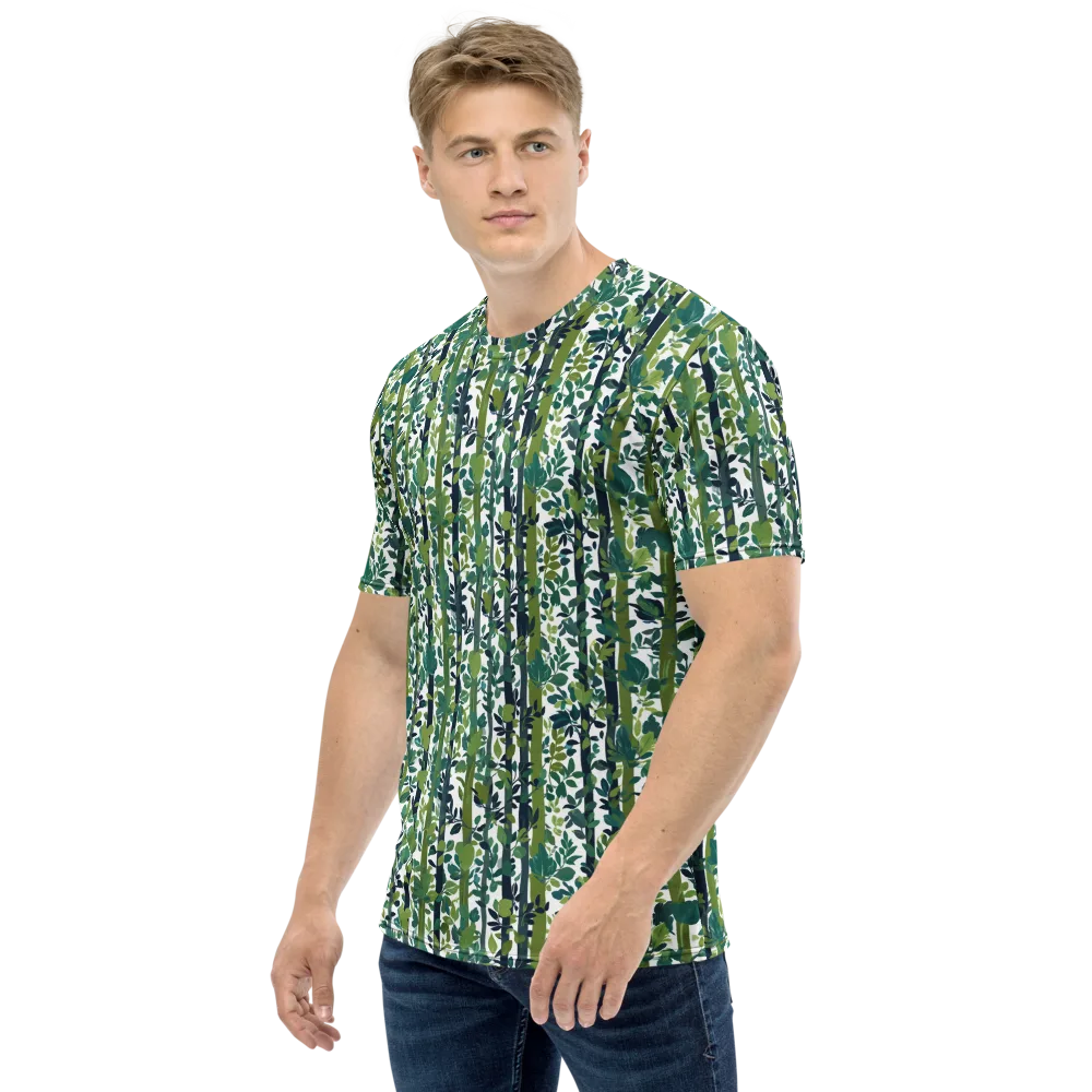 Bamboo Canopy on Men's Crew Neck T-Shirt — Left