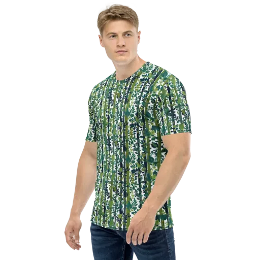 Bamboo Canopy on a Men's Crew Neck T-Shirt