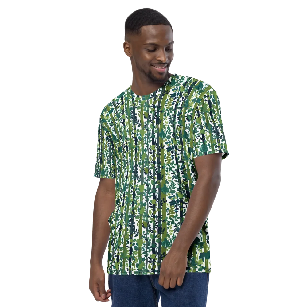 Bamboo Canopy on Men's Crew Neck T-Shirt — Left