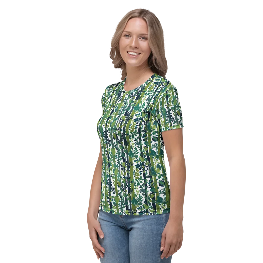 Bamboo Canopy on Women's Crew Neck T-Shirt — Left