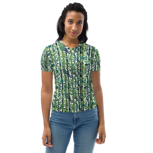 Bamboo Canopy on a Women's Crew Neck T-Shirt