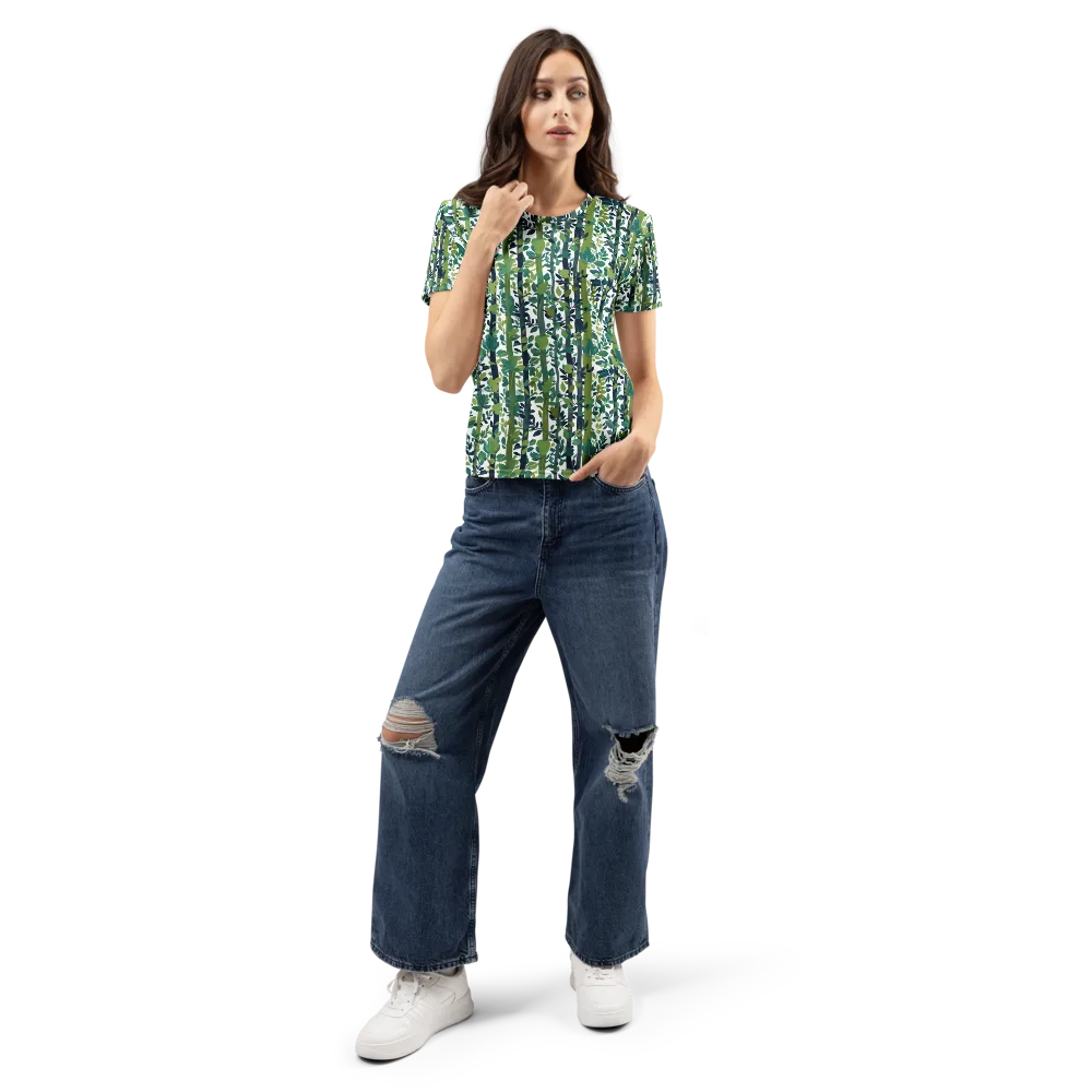 Bamboo Canopy on Women's Crew Neck T-Shirt — Front