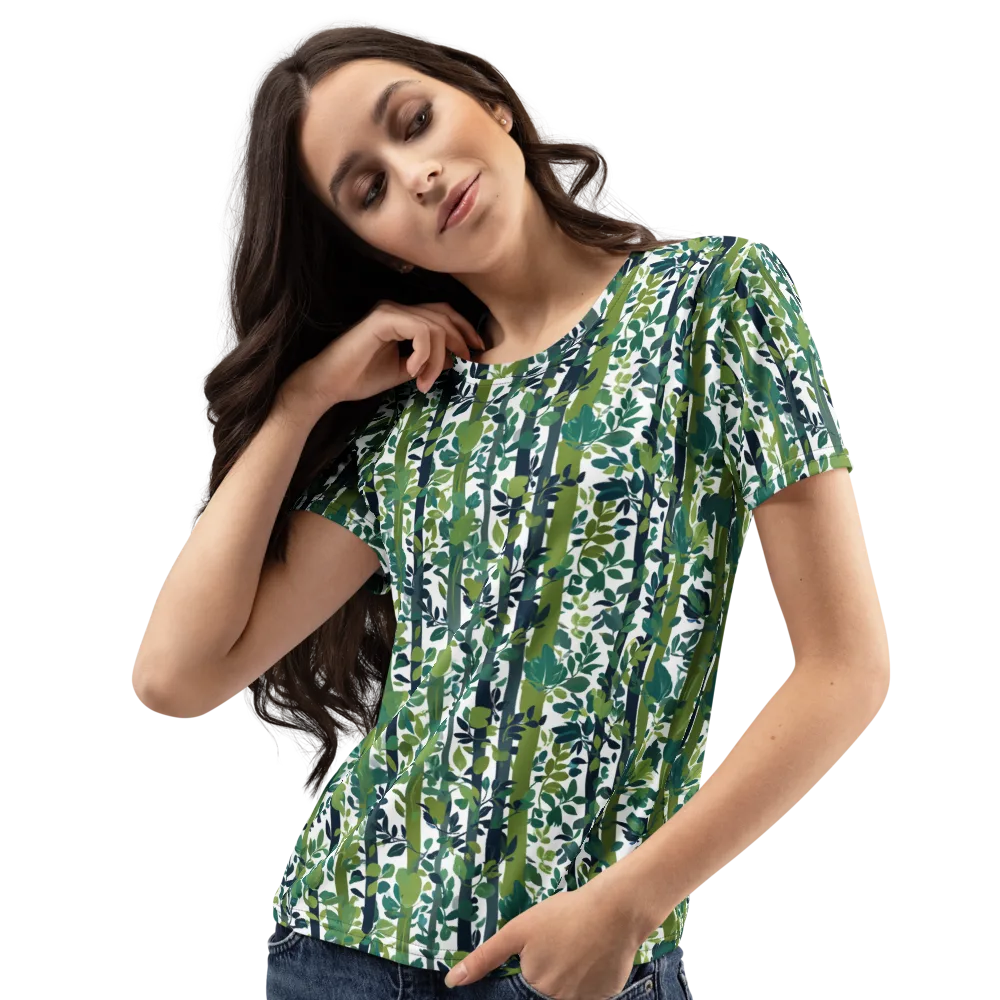 Bamboo Canopy on Women's Crew Neck T-Shirt — Left Front