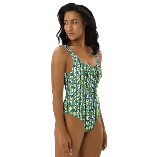 Bamboo Canopy on a One-Piece Swimsuit