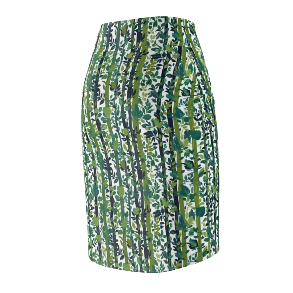 Bamboo Canopy on Pencil Skirt — Back Side