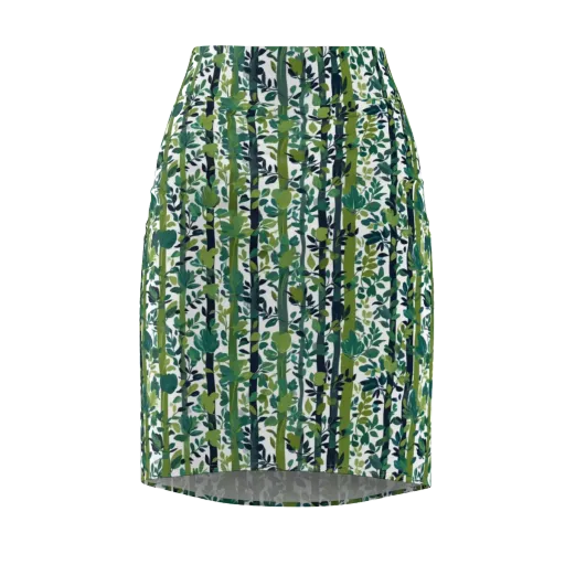 Bamboo Canopy on a Pencil Skirt
