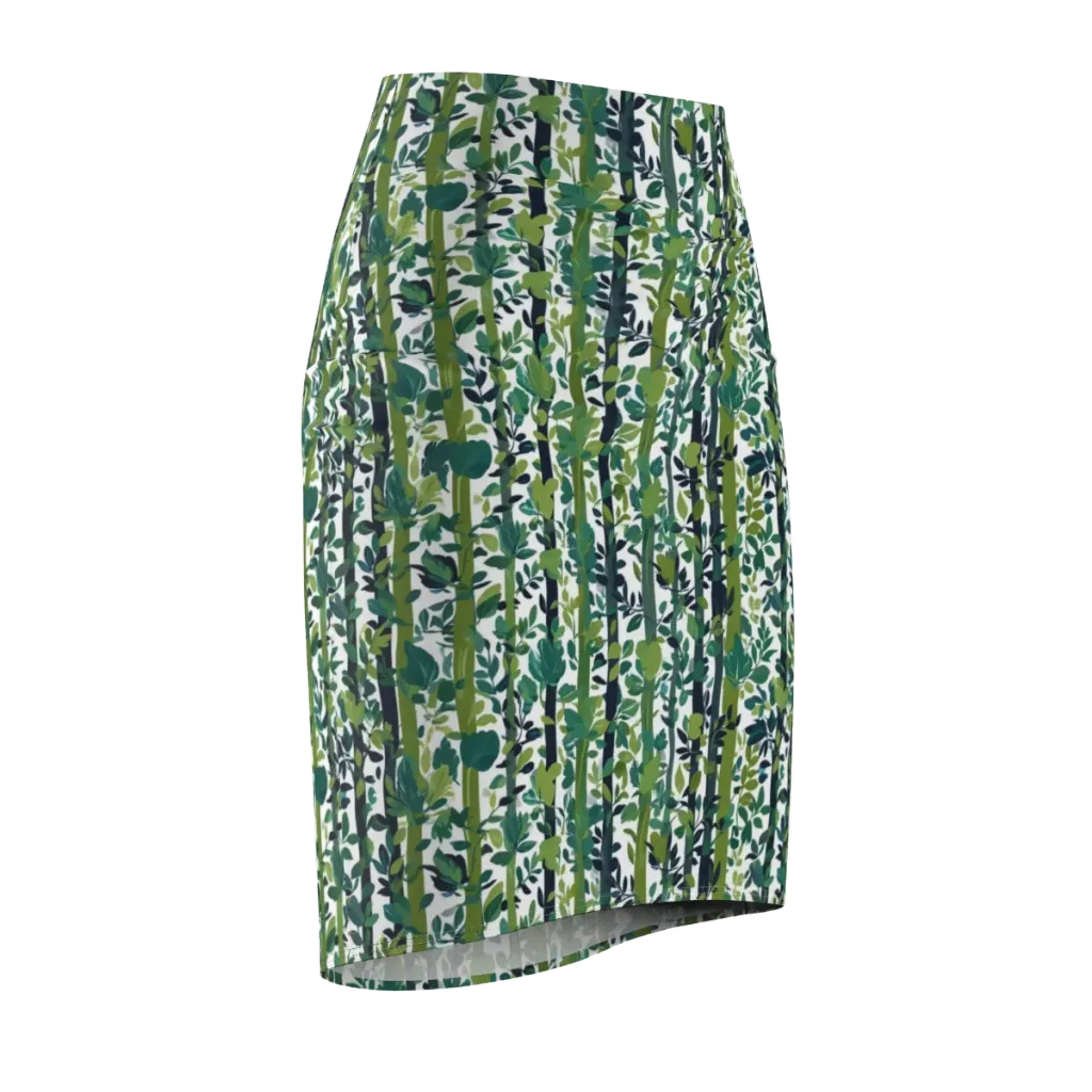 Bamboo Canopy on Pencil Skirt — Front Side