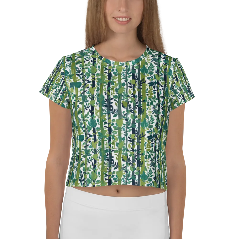 Bamboo Canopy on Crop Tee — Front