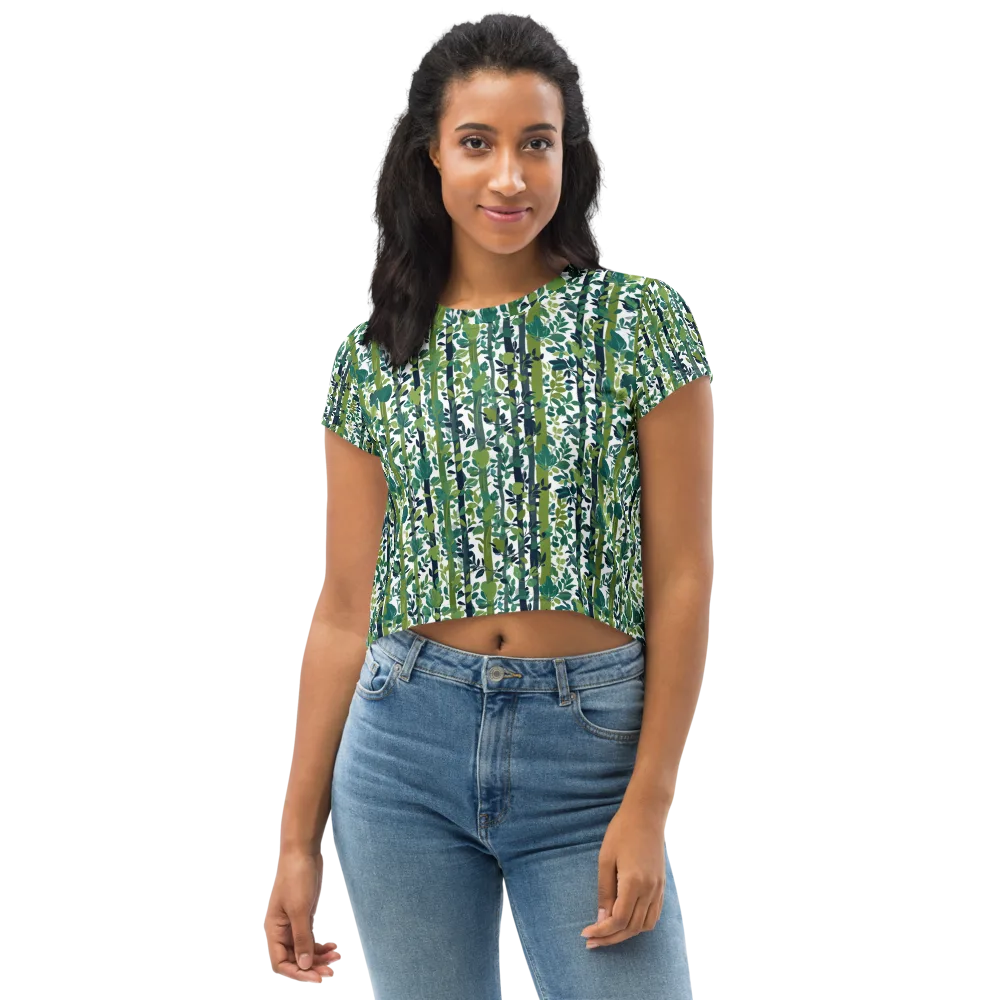 Bamboo Canopy on Crop Tee — Front