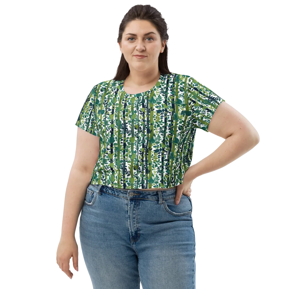 Bamboo Canopy on Crop Tee — Front