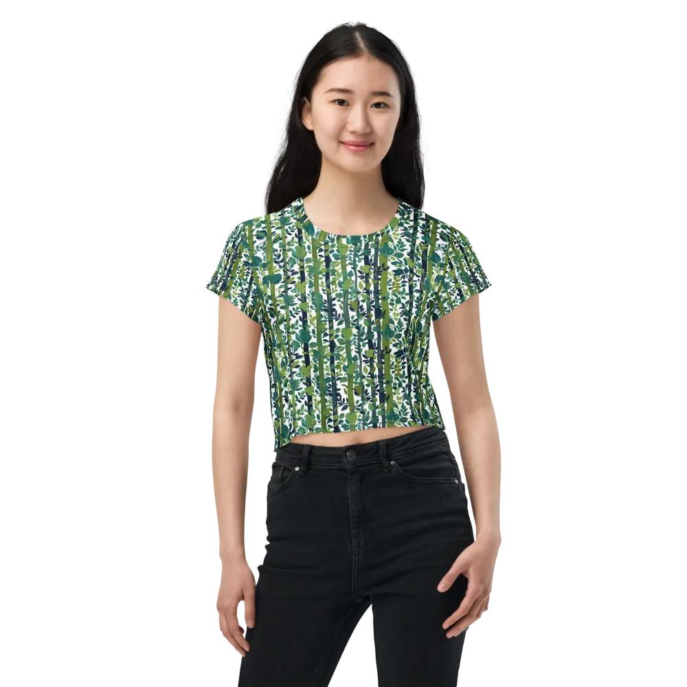 Bamboo Canopy on Crop Tee — Front