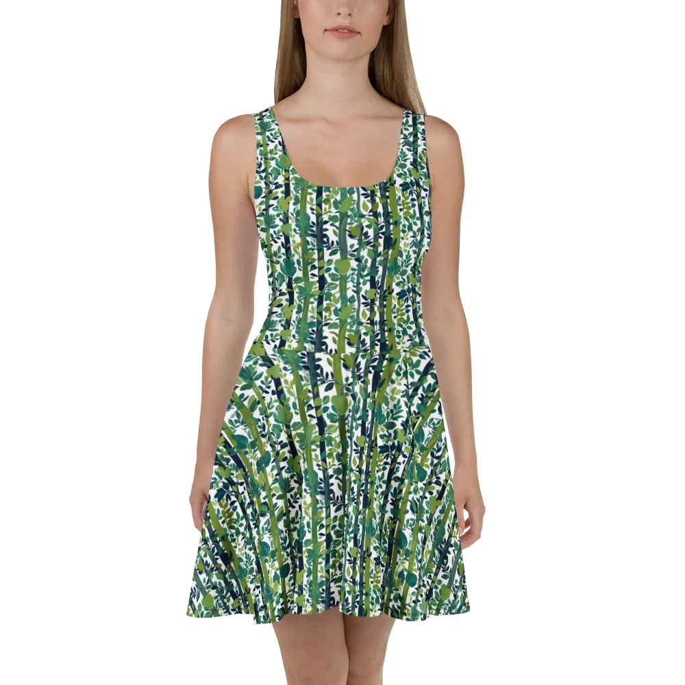 Bamboo Canopy on Skater Dress — Front