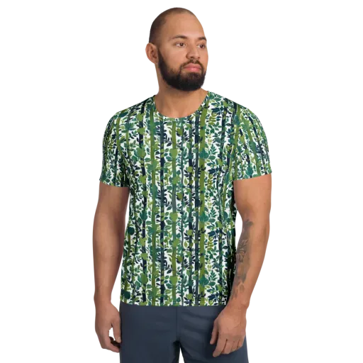 Bamboo Canopy on a Men's Athletic T-Shirt