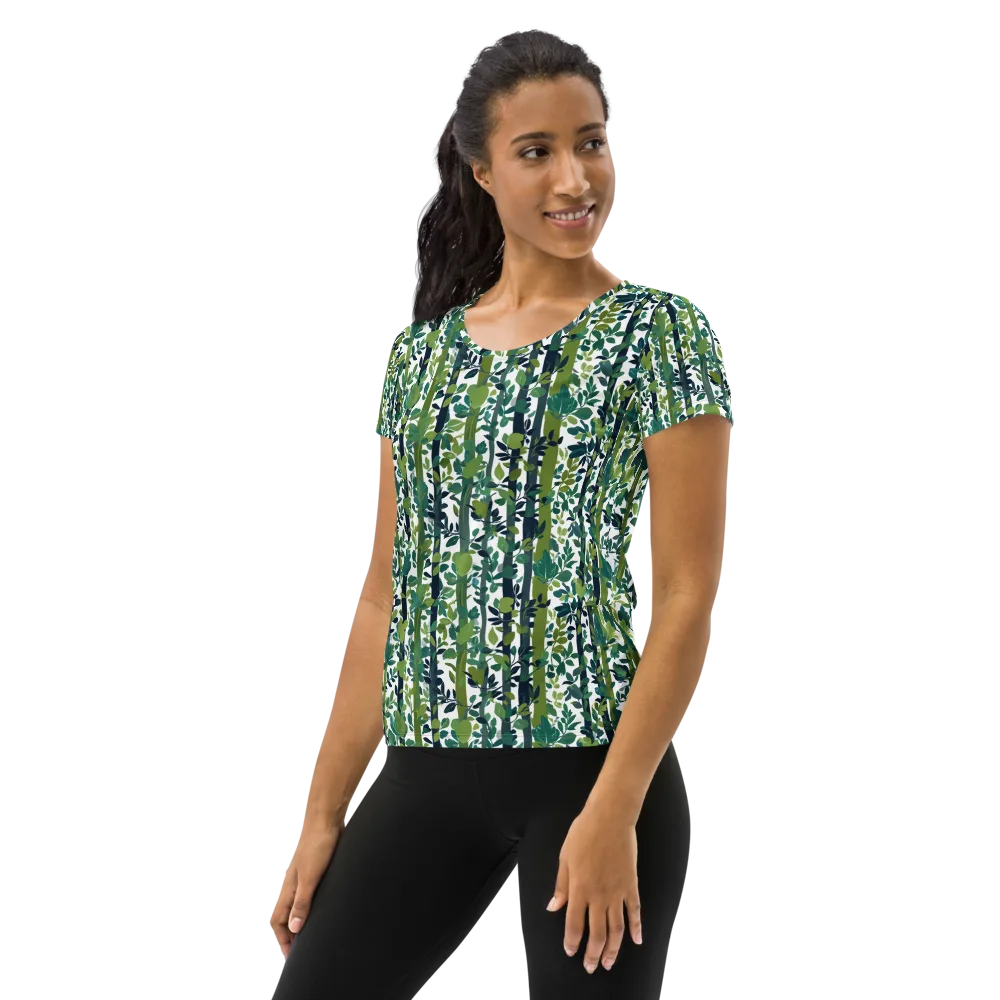 Bamboo Canopy on Women's Athletic T-Shirt — Left