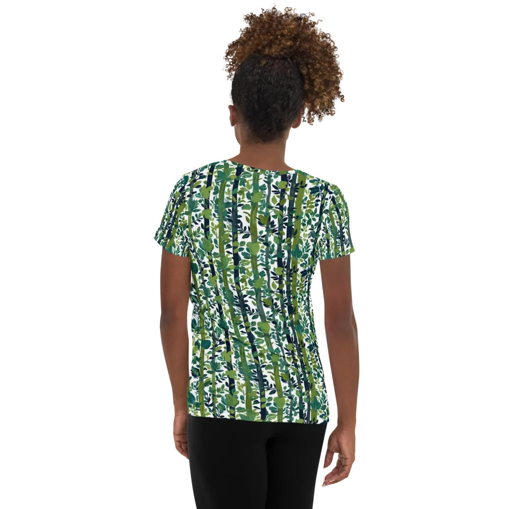 Bamboo Canopy on Women's Athletic T-Shirt — Back