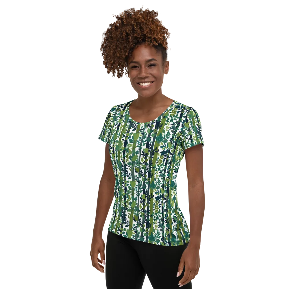 Bamboo Canopy on Women's Athletic T-Shirt — Left
