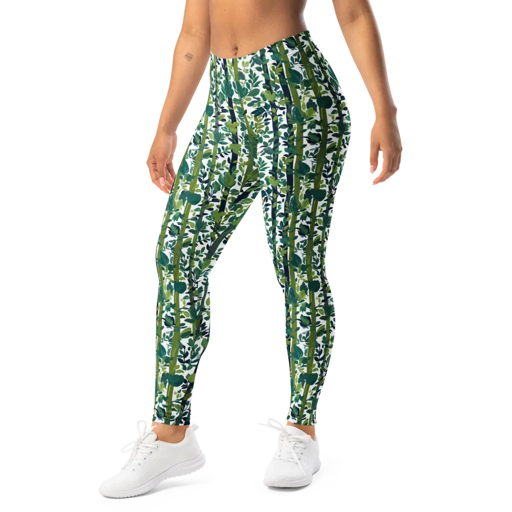 Bamboo Canopy on Leggings — Left Front