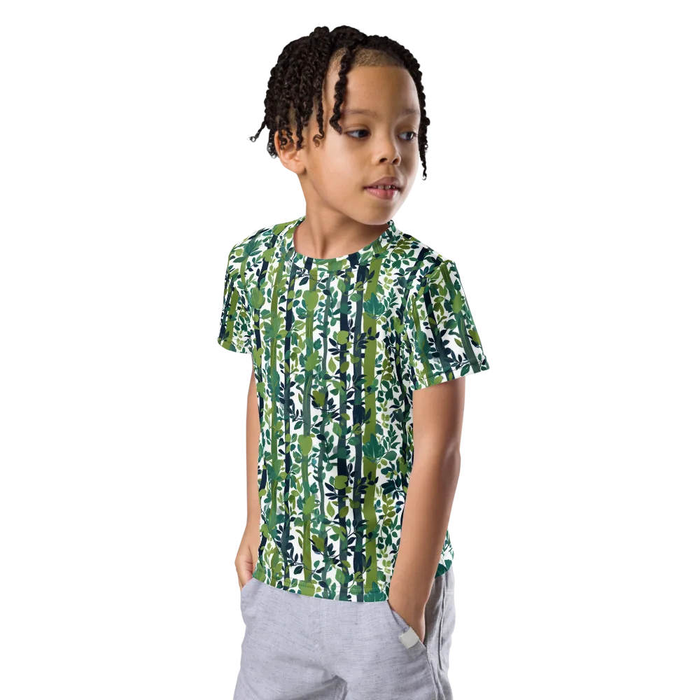 Bamboo Canopy on Kids Crew Neck T-Shirt — Left Front