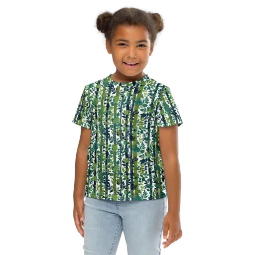 Bamboo Canopy on a Kids Crew Neck T-Shirt