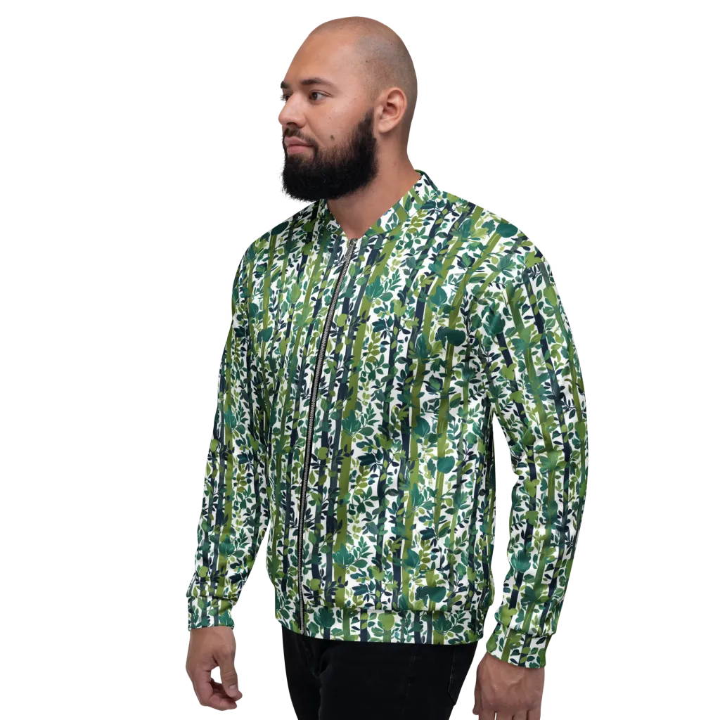 Bamboo Canopy on Bomber Jacket — Left