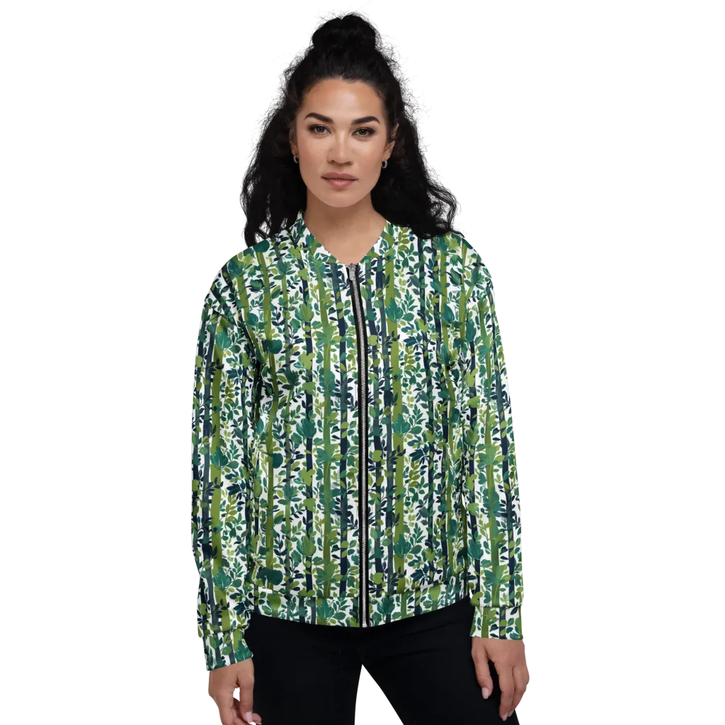 Bamboo Canopy on Bomber Jacket — Front