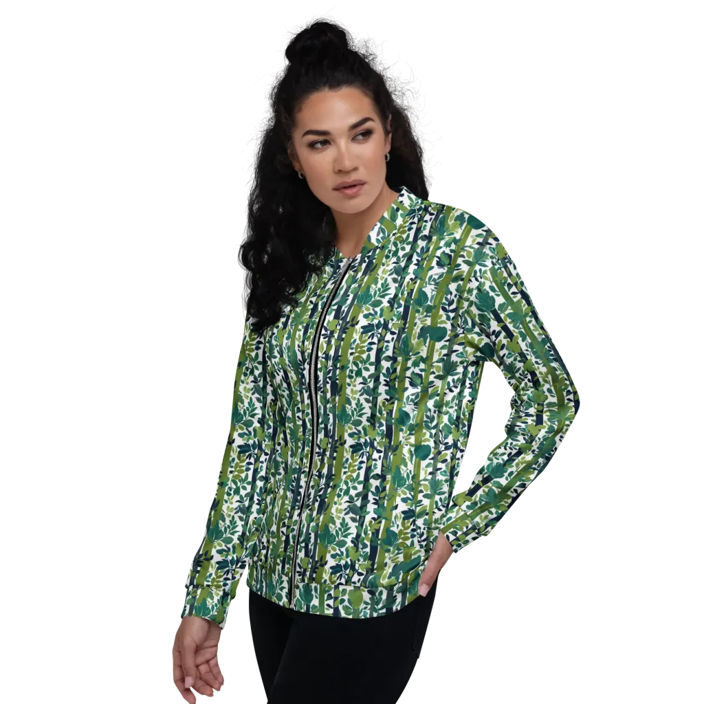 Bamboo Canopy on Bomber Jacket — Left