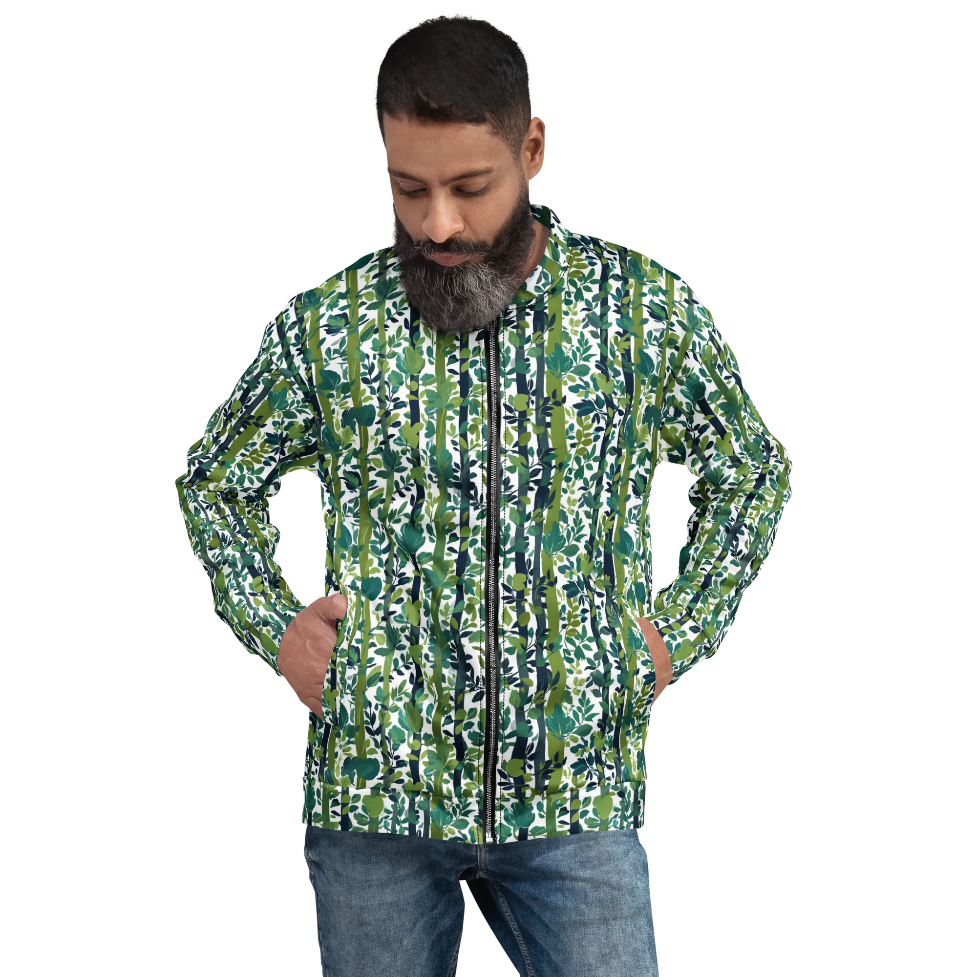 Bamboo Canopy on Bomber Jacket — Front