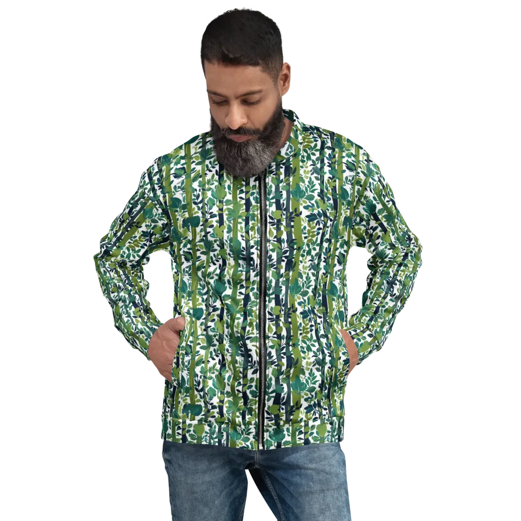 Bamboo Canopy on Bomber Jacket — Front