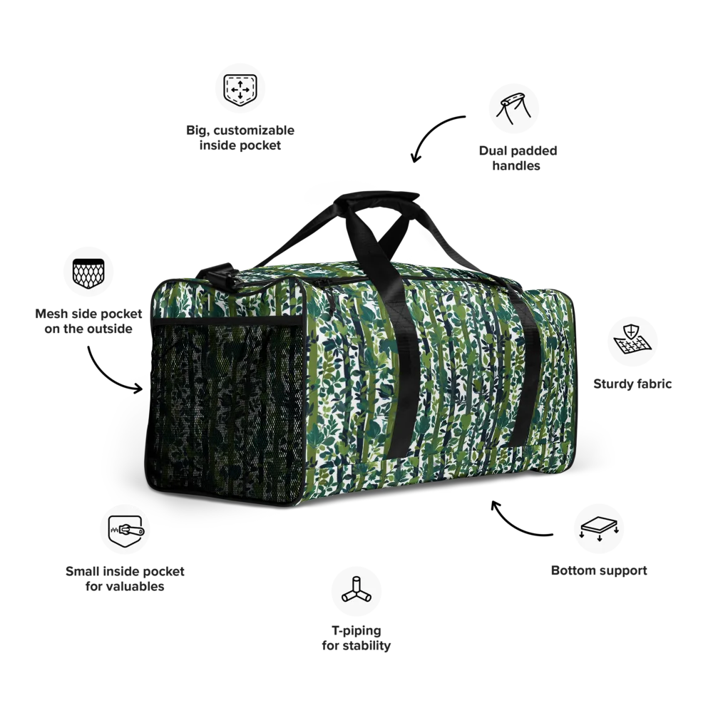 Bamboo Canopy on Duffle Bag — Right Front