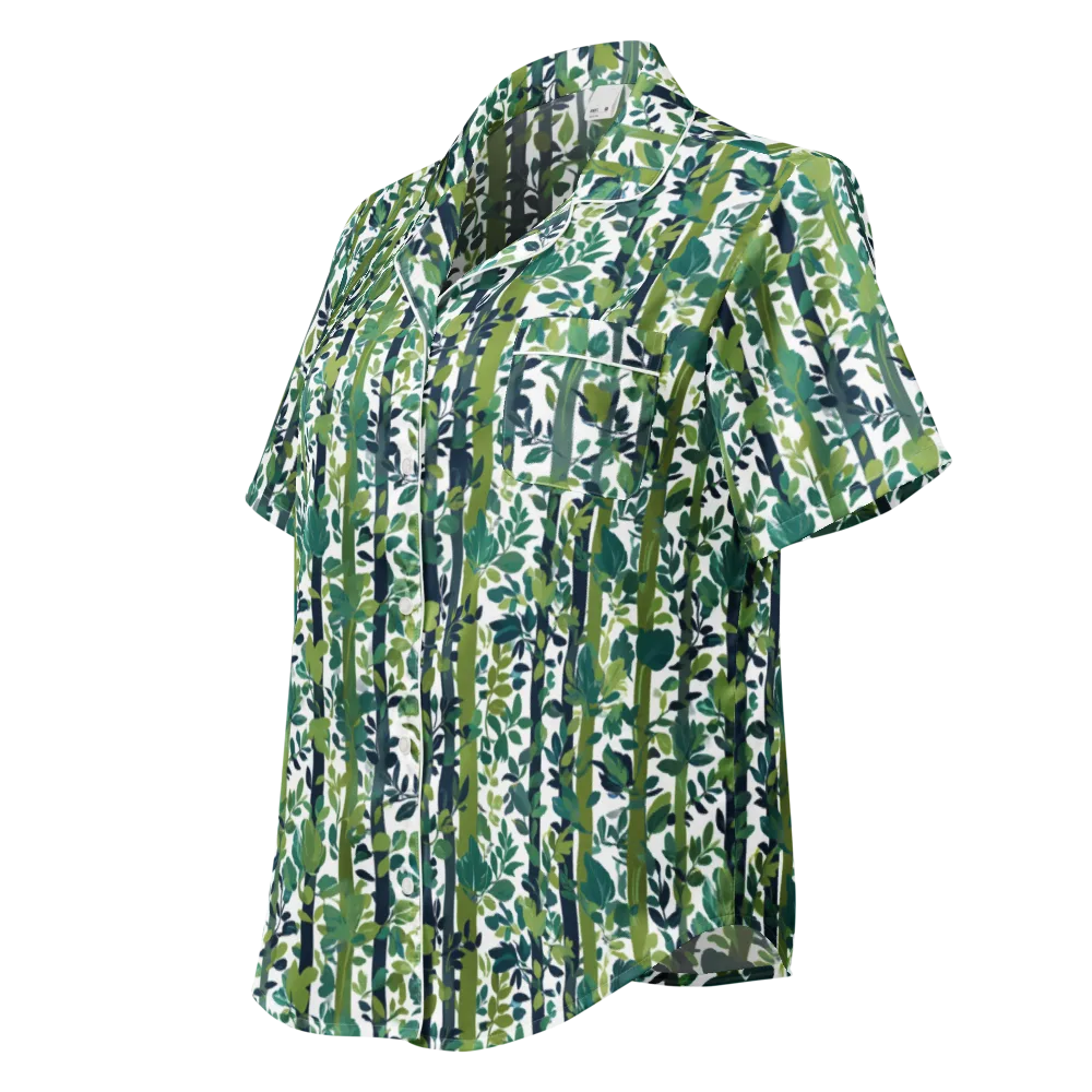 Bamboo Canopy on Women's Short Sleeve Pajama Top — Left Front