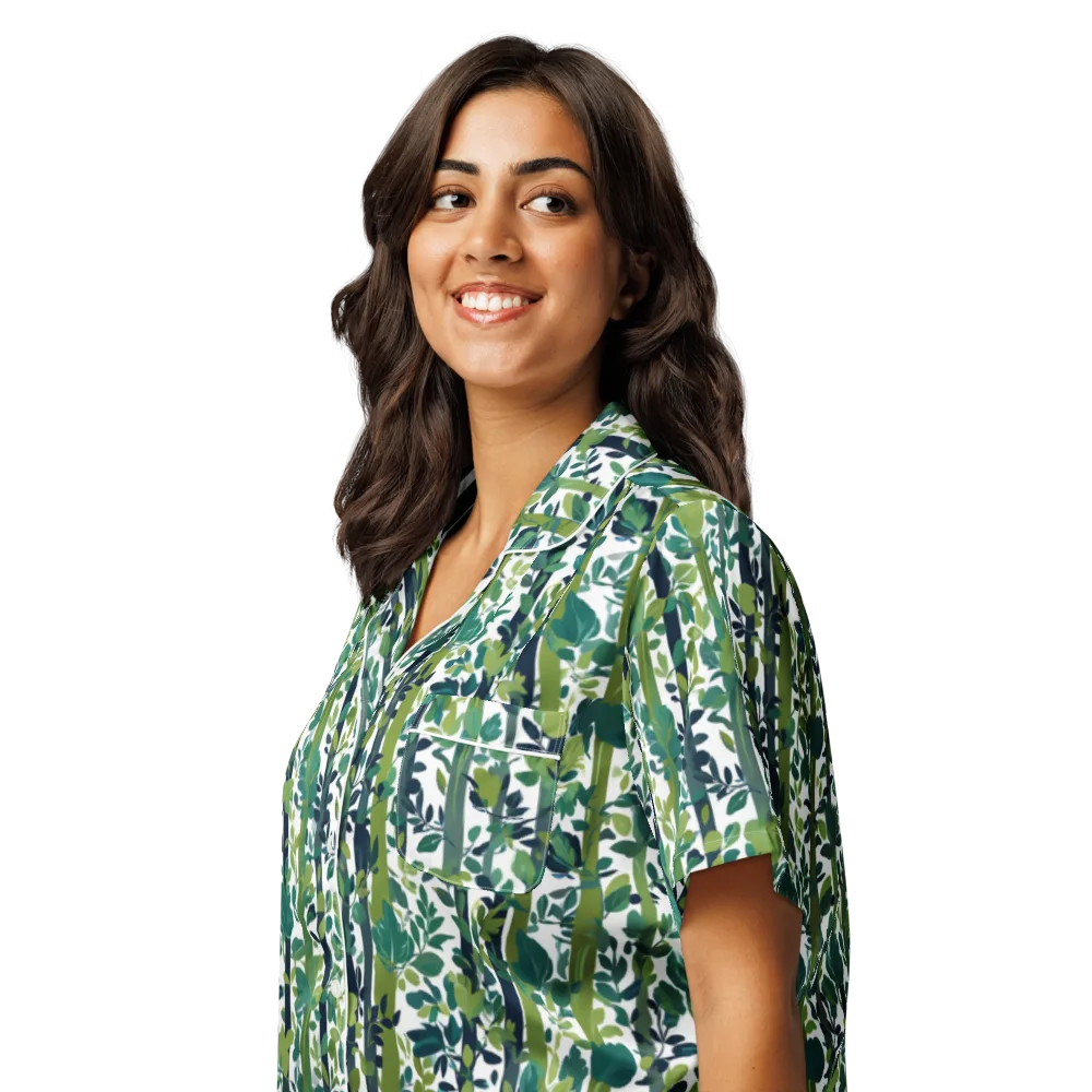 Bamboo Canopy on Women's Short Sleeve Pajama Top — Left Front