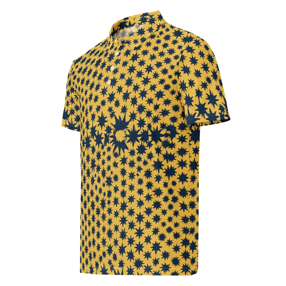 Navy Starfield on Men's Slim Fit Polo Shirt — Left Front