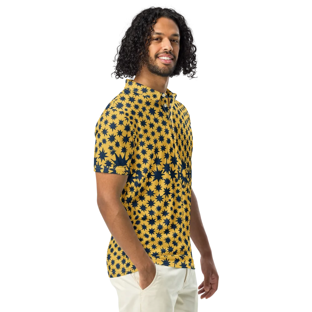 Navy Starfield on Men's Slim Fit Polo Shirt — Right Front