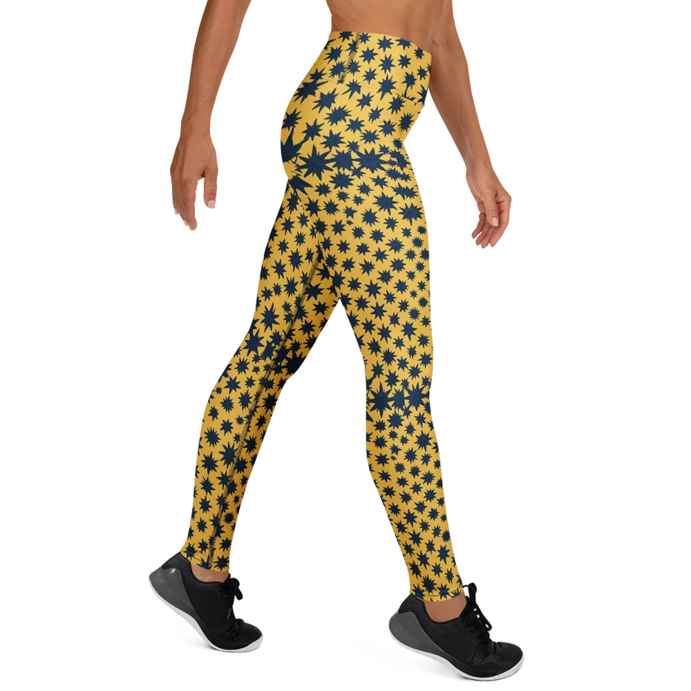 Navy Starfield on Yoga Leggings — Right