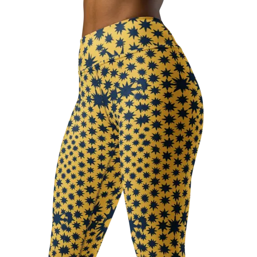 Navy Starfield on a Yoga Leggings