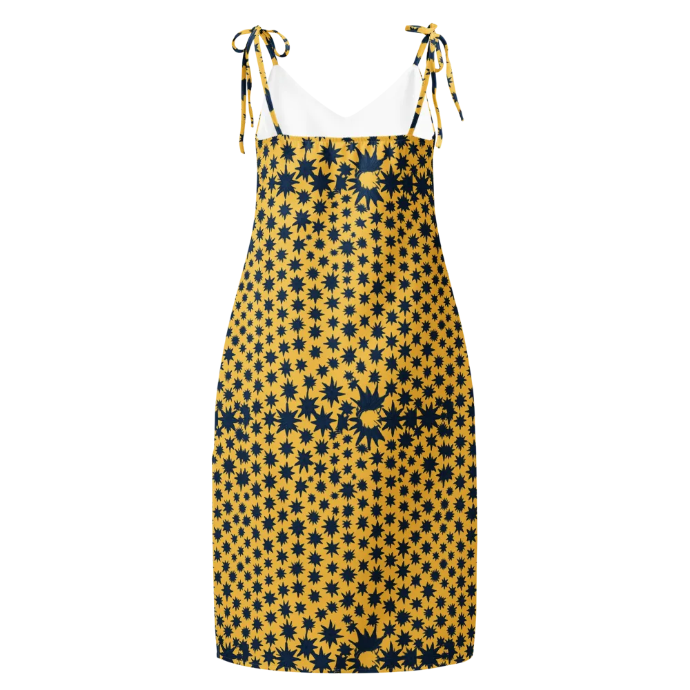 Navy Starfield on Slip Dress — Back
