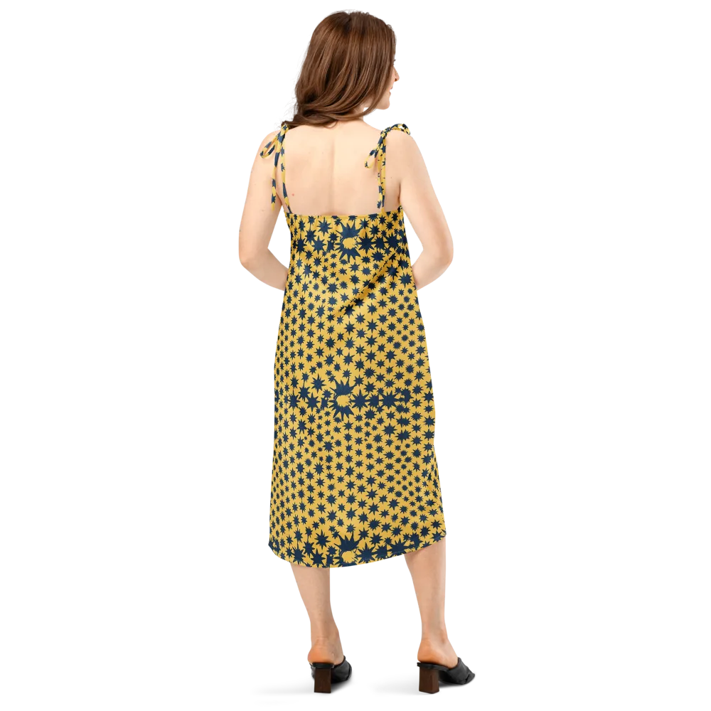 Navy Starfield on Slip Dress — Back