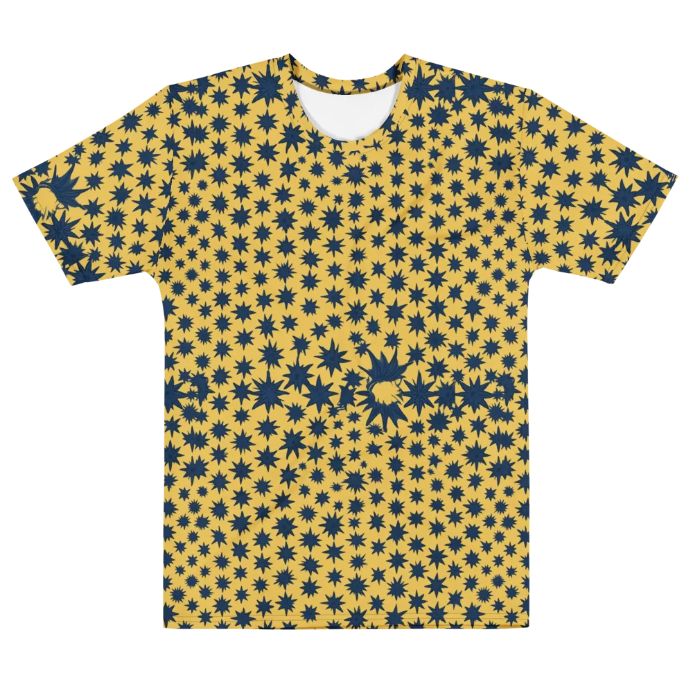 Navy Starfield on Men's Cotton Crew Neck T-Shirt — Front