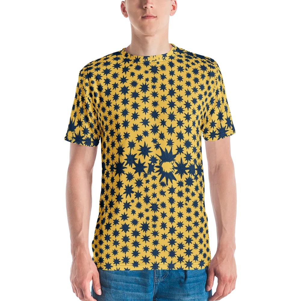 Navy Starfield on Men's Crew Neck T-Shirt — Front