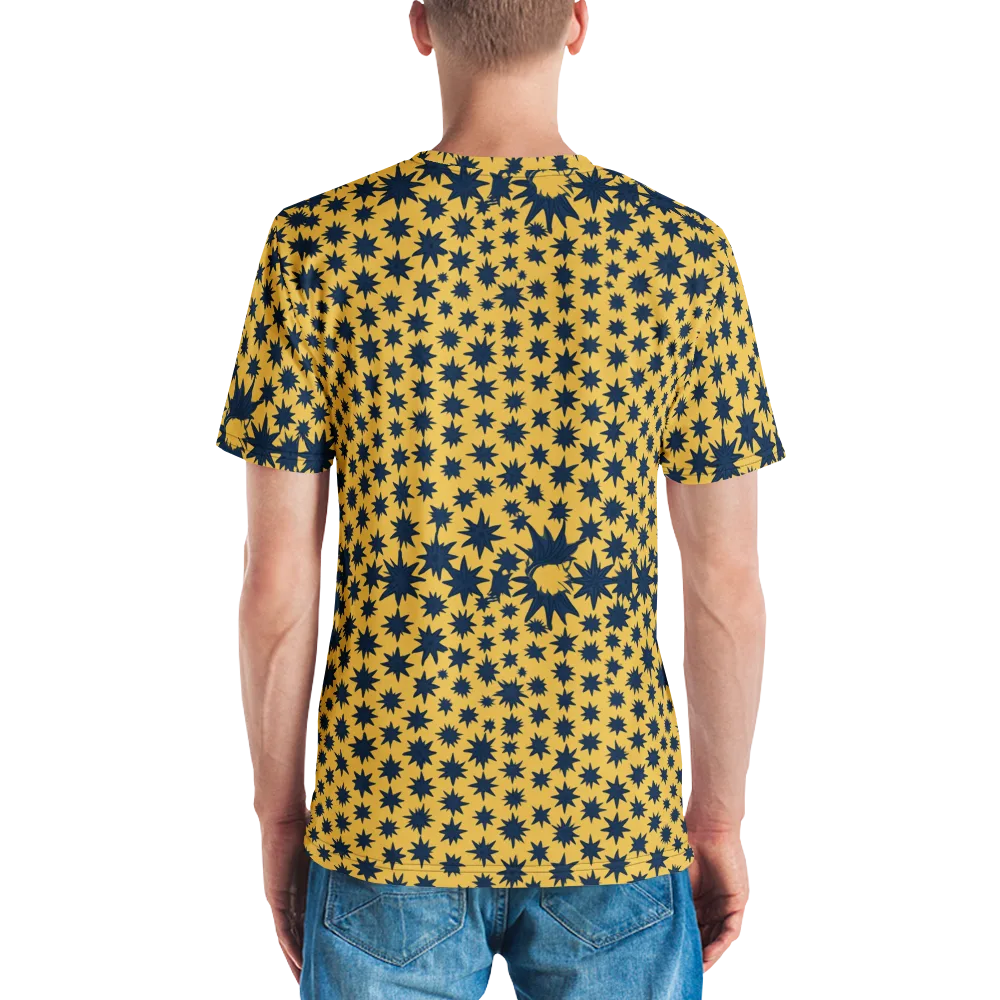 Navy Starfield on Men's Crew Neck T-Shirt — Back
