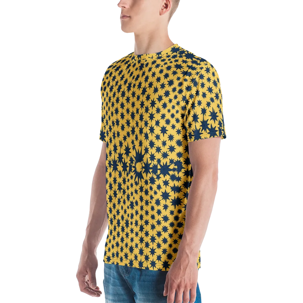 Navy Starfield on Men's Crew Neck T-Shirt — Left