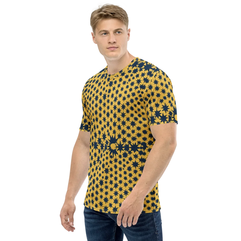 Navy Starfield on Men's Crew Neck T-Shirt — Left