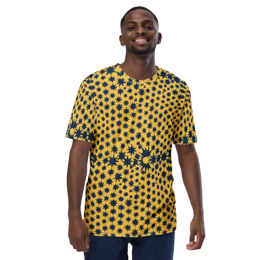 Navy Starfield on Men's Crew Neck T-Shirt — Front
