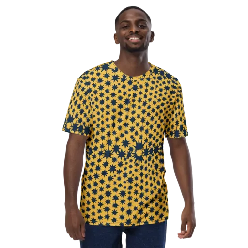 Navy Starfield on a Men's Crew Neck T-Shirt