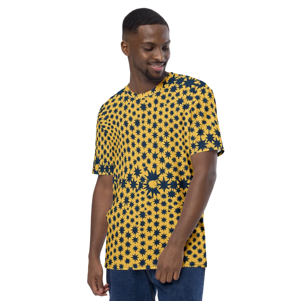Navy Starfield on Men's Crew Neck T-Shirt — Left