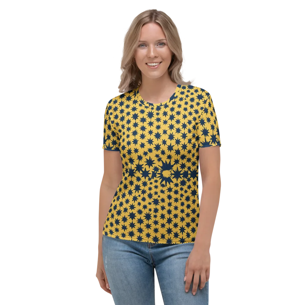 Navy Starfield on Women's Crew Neck T-Shirt — Front
