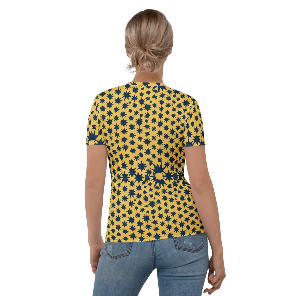 Navy Starfield on Women's Crew Neck T-Shirt — Back